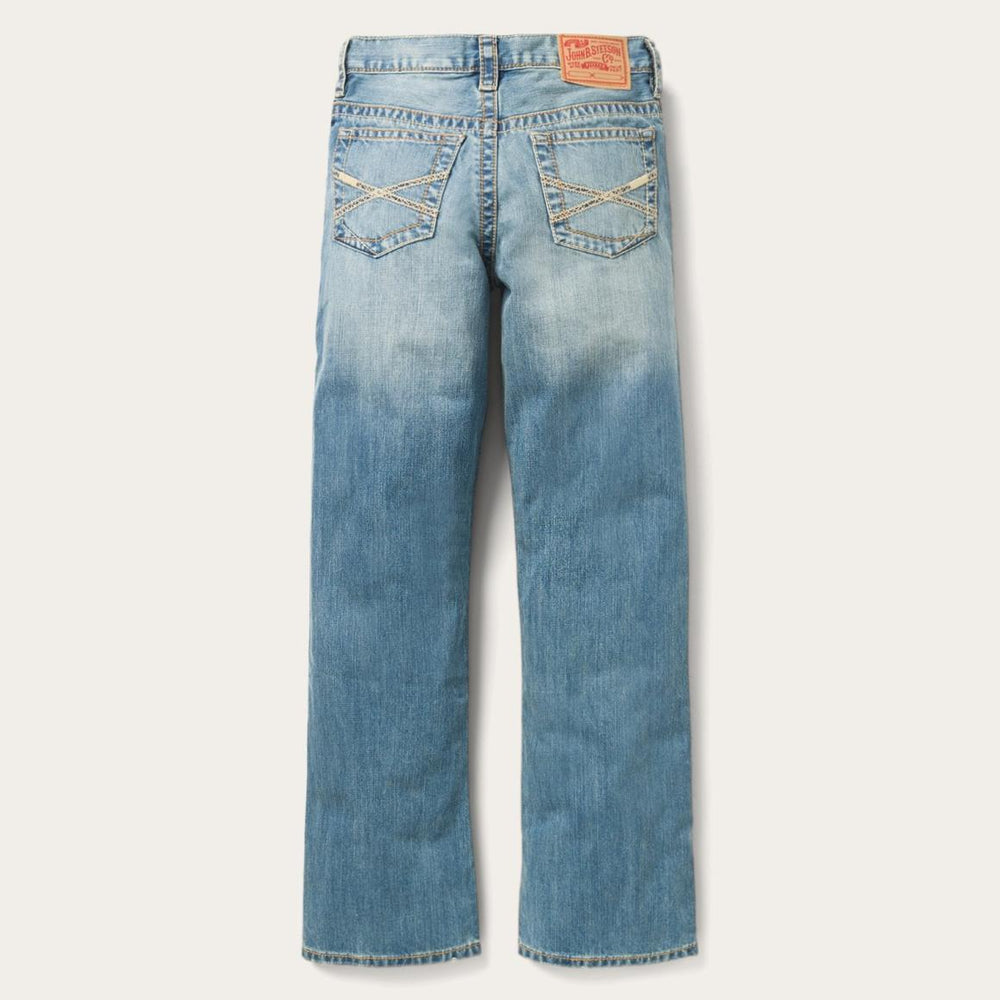 1520 Fit Light Wash Jeans With Tacking Blue | Men Stetson Boot Cut