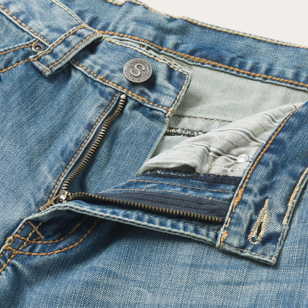 1520 Fit Light Wash Jeans With Tacking Blue | Men Stetson Modern Cut