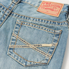 1520 Fit Light Wash Jeans With Tacking Blue | Men Stetson Modern Cut