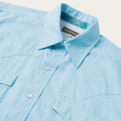 Blue Lattice Print Western Shirt Blue | Stetson