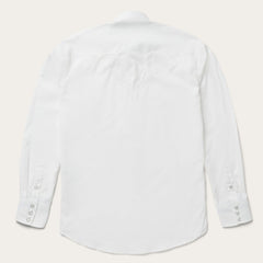 Classic Solid Snap Poplin Shirt In Optic White White | Stetson
