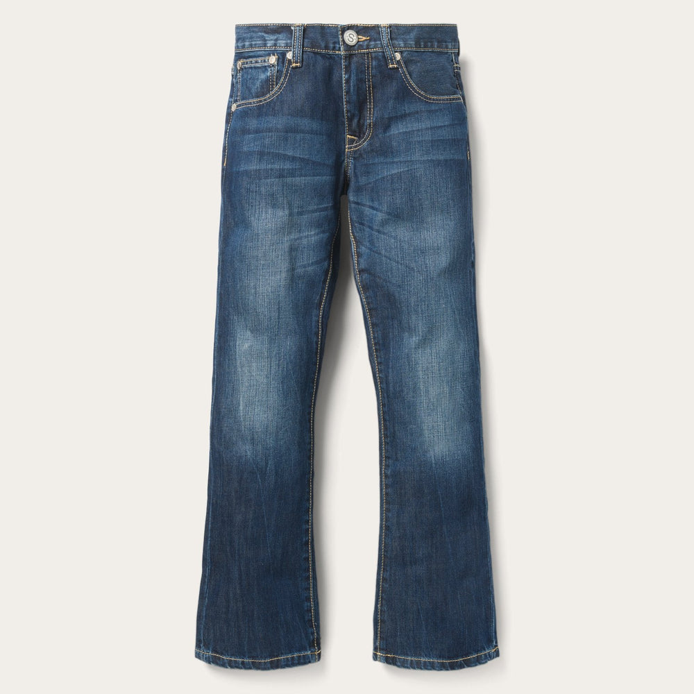 1014 Fit Semi-Destructed Wash Jeans Blue | Stetson