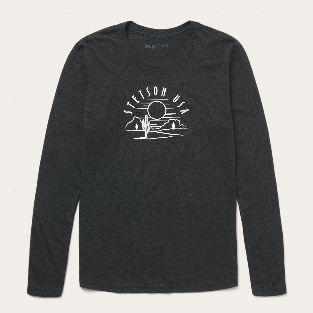 Cactus And Sunset Graphic Tee Black | Stetson