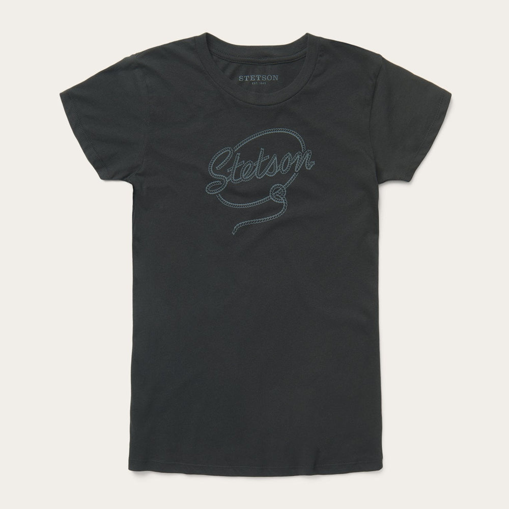 Rope Print Graphic Tee Black | Stetson