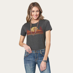 Riding Into The Sunset Graphic Tee Grey | Stetson
