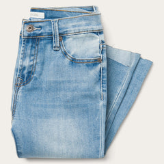 High Waist Flare Crop Jean Blue | Stetson
