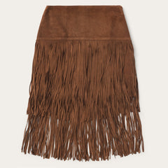 Suede Fringed Skirt Brown | Stetson