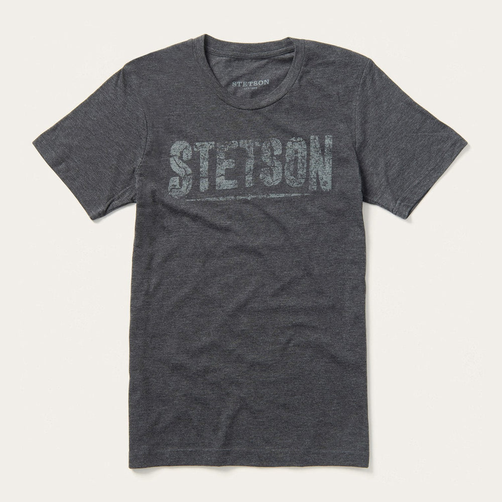 Distressed Stetson Graphic Tee Grey | Stetson