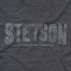 Distressed Stetson Graphic Tee Grey | Stetson
