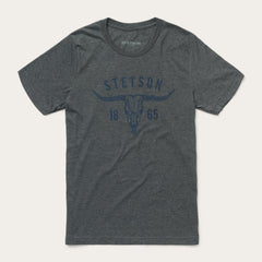 Longhorn Graphic Tee Grey | Stetson