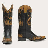 Faye Cowgirl & Horse Underlay Leather Boot Black | Stetson