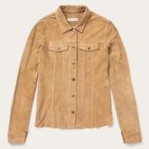 Suede Denim Shirt Jacket Brown | Stetson