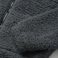 Fuzzy Teddy Bear Fleece Jacket Grey | Stetson