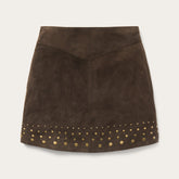 Lamb Suede Skirt with Nailheads Brown | Stetson