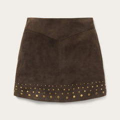 Lamb Suede Skirt with Nailheads Brown | Stetson