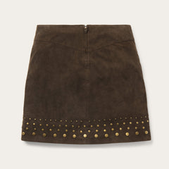 Lamb Suede Skirt with Nailheads Brown | Stetson