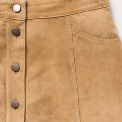 Lamb Suede Gored Skirt Brown | Stetson