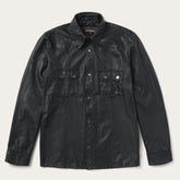 Leather Western Shirt Jacket Black | Stetson