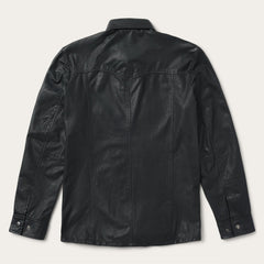 Leather Western Shirt Jacket Black | Stetson