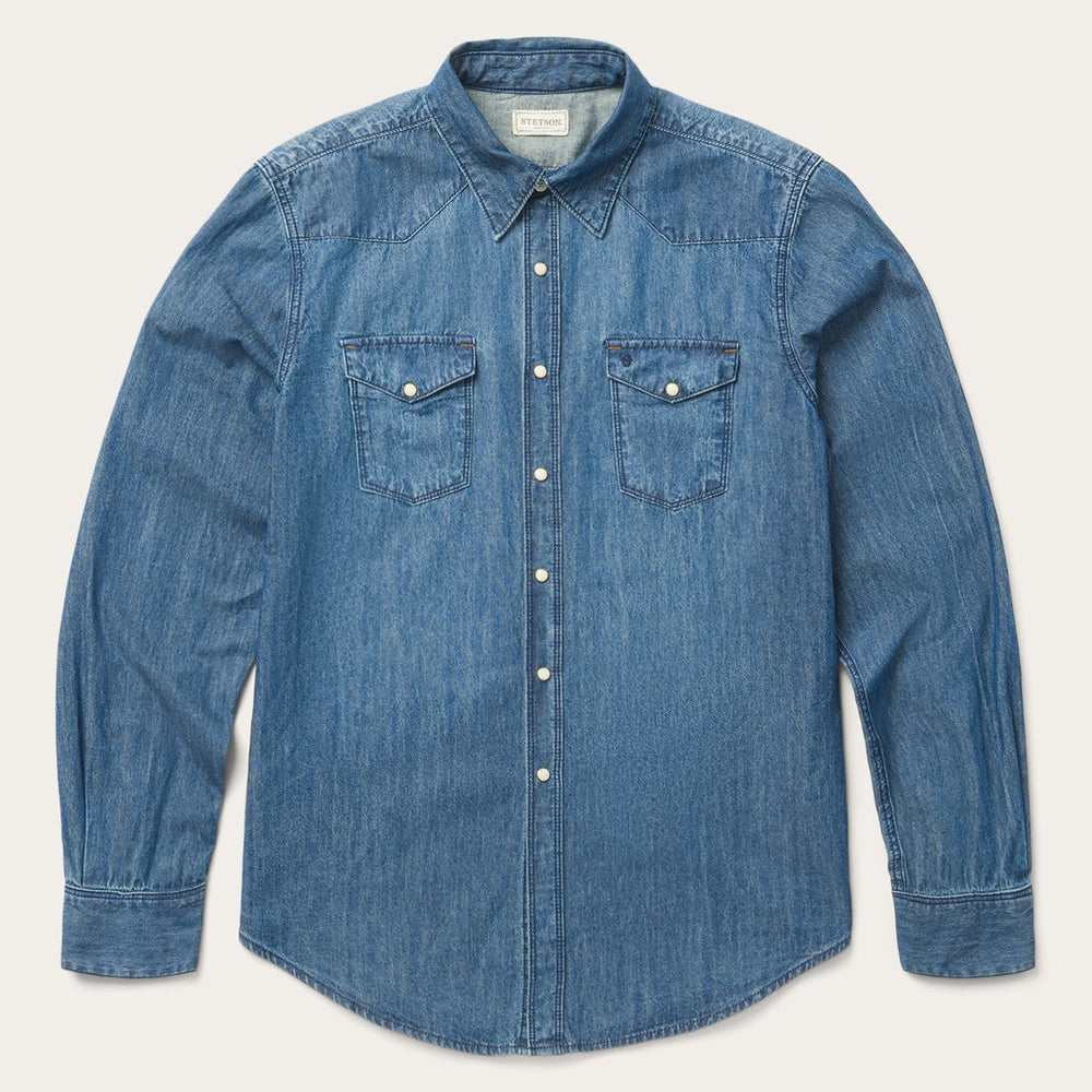 Medium Blue Denim Shirt Blue | Stetson