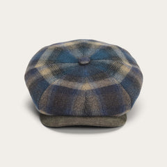 Hatteras Virgin Wool Cap Blue/Beige Check | Stetson