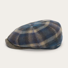 Hatteras Virgin Wool Cap Blue/Beige Check | Stetson