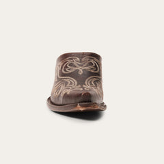 Adley Vintage Finished Leather Mules Brown | Stetson