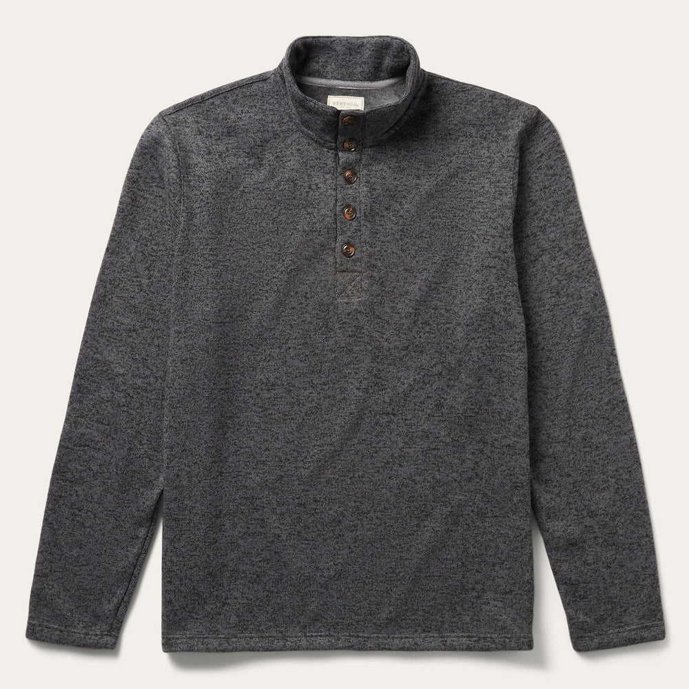 Button-Front Grey Pullover Knit Sweater Grey | Stetson