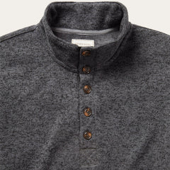 Button-Front Grey Pullover Knit Sweater Grey | Stetson