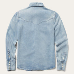 Curved Yoke Western Denim Shirt Blue | Stetson