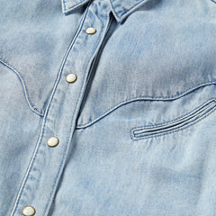 Curved Yoke Western Denim Shirt Blue | Stetson