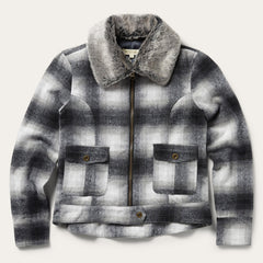 Plaid Cropped Jacket Black | Stetson