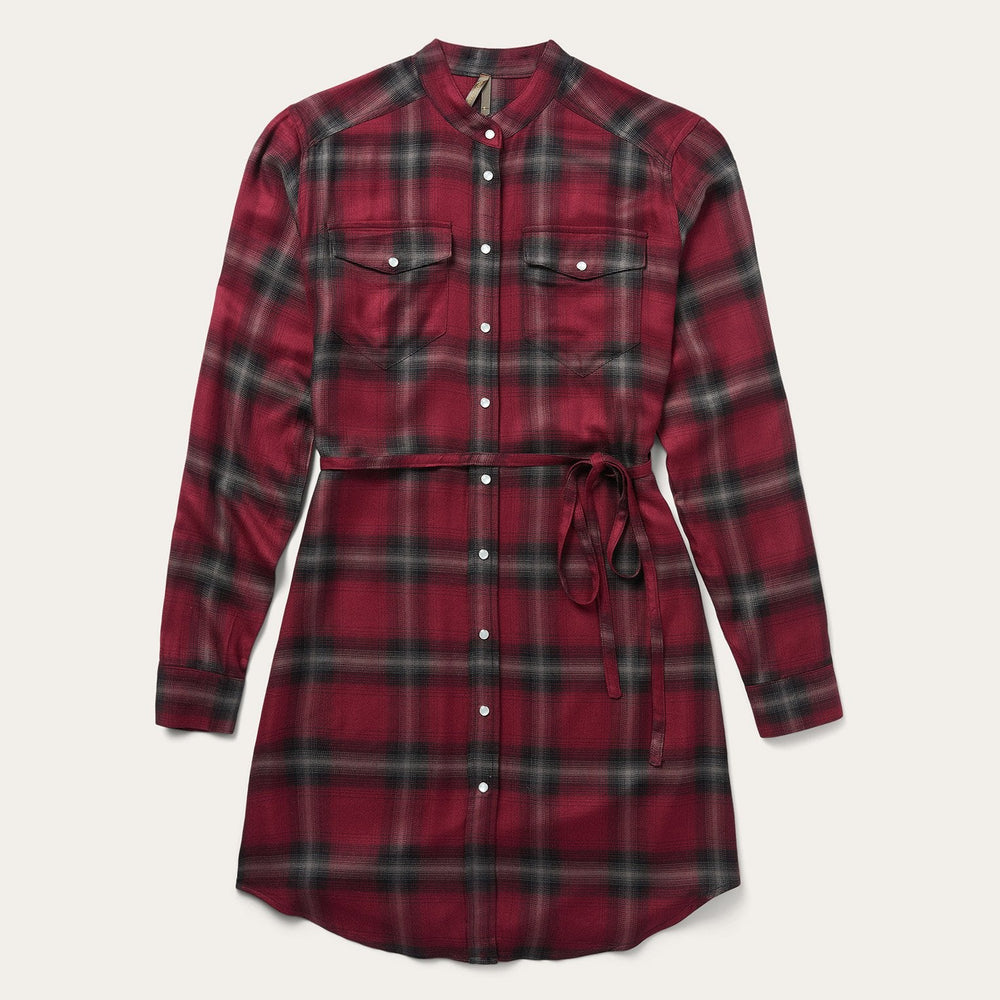 Harvest Plaid Tie Dress Wine | Stetson