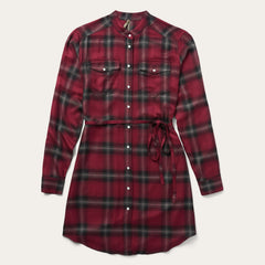 Harvest Plaid Tie Dress Wine | Stetson