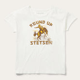 "Round Up" Stetson Vintage Tee White | Stetson