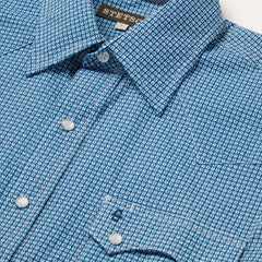 Micro Print Western Shirt Blue | Stetson