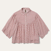 Short-Sleeved Cottage Floral Blouse Red | Stetson