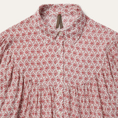 Short-Sleeved Cottage Floral Blouse Red | Stetson