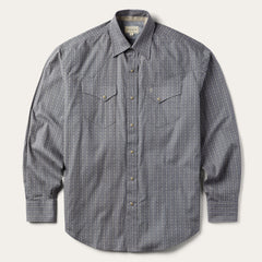 Horseshoe Stripe Print Shirt Grey | Stetson