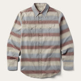 Ombre Stripe Twill Shirt Wine | Stetson