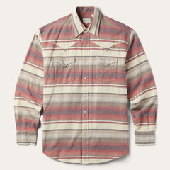 Brushed Twill Striped Shirt Red | Stetson