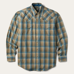 Khaki Ombre Plaid Shirt Brown | Stetson