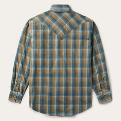 Khaki Ombre Plaid Shirt Brown | Stetson