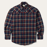 Brushed Twill Plaid Shirt Blue | Stetson