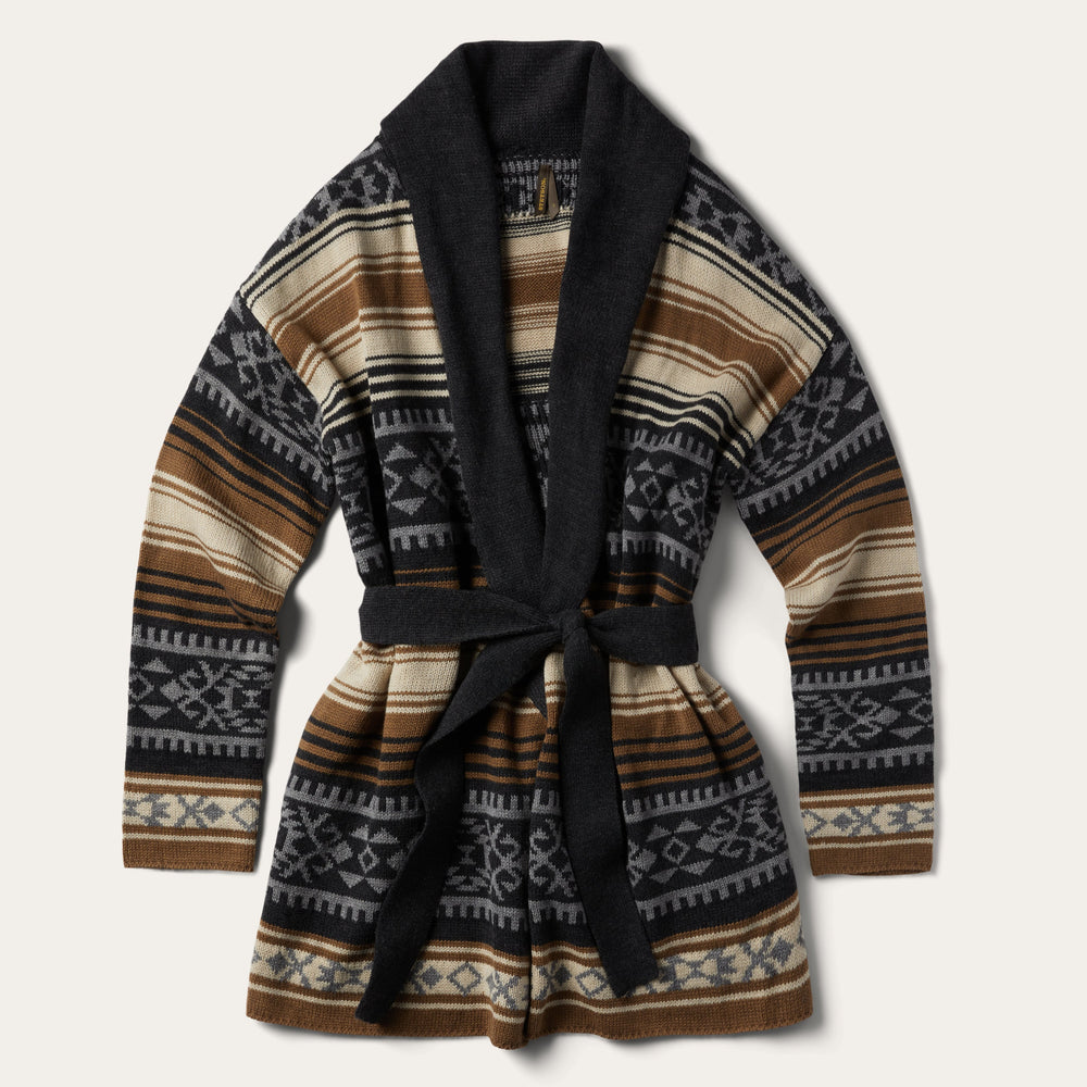 Brown Serape Belted Cardigan Brown | Stetson