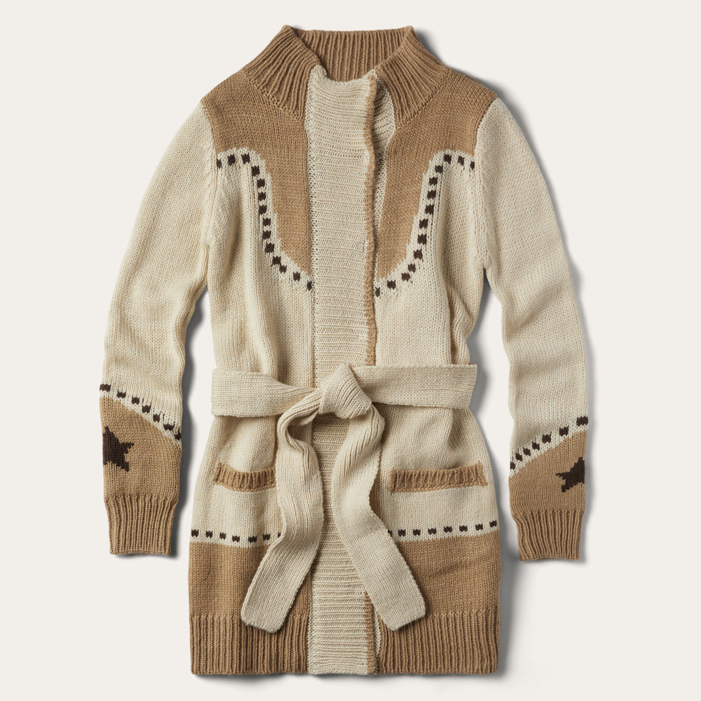 Horseshoe & Star Belted Cardigan White | Stetson