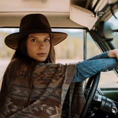 Aztec Print Sweater Poncho Multi | Stetson