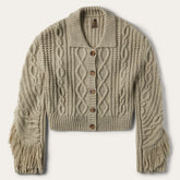 Cream Fringed Cardigan Tan | Stetson