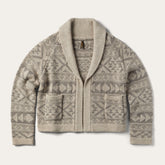 Cropped Shawl Collar Cardigan Brown | Stetson