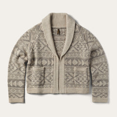 Cropped Shawl Collar Cardigan Brown | Stetson